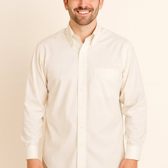 Traveler® Collection Traditional Fit Point Collar Solid Dress Shirt #5JAG 17-35 - Picture 1 of 4